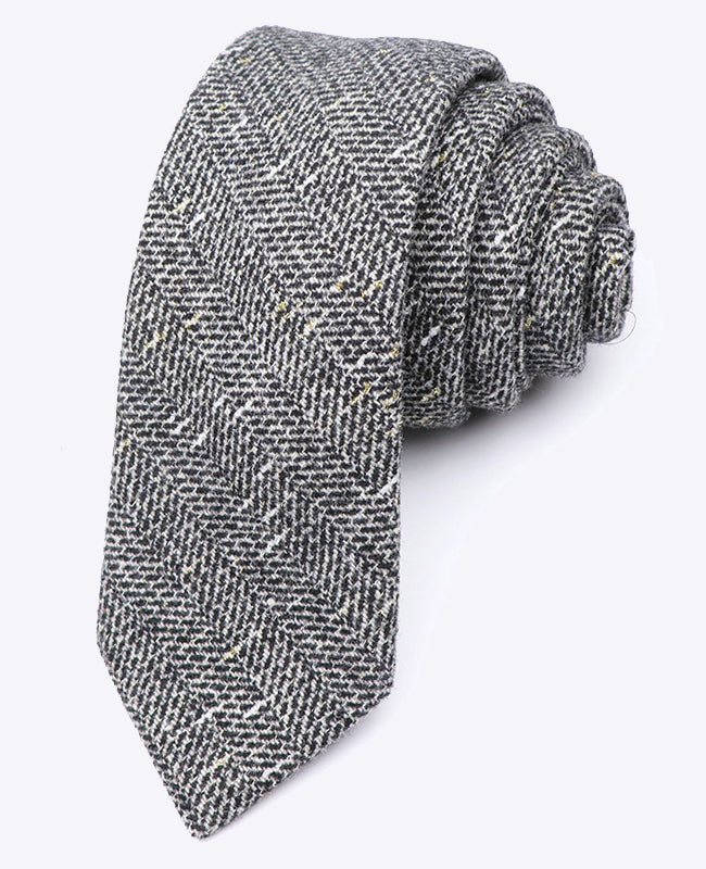 Krawatte Tartan Grau Nr. 8 Herren aus Wolle | Norbert - Unipap's