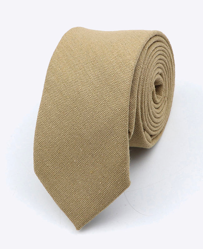 Krawatte Beige n°1 Herr aus Leinen 