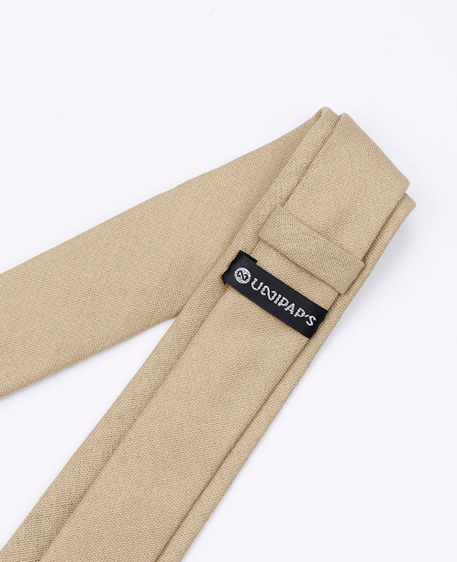 Krawatte Beige n°1 Herren aus Leinen | Basile - Unipap's