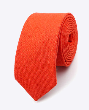 Krawatte Orange Nr.1 Herren aus Leinen | Basile - Unipap's