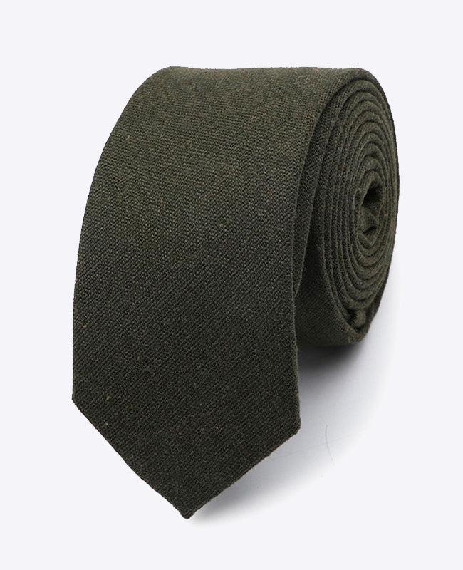 Krawatte Grün n°1 Herren aus Leinen «Basile»