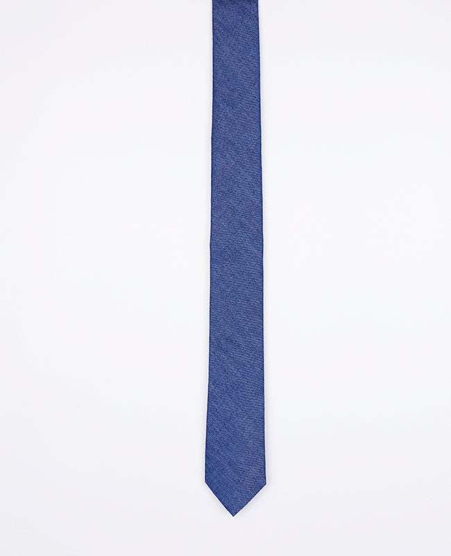 Krawatte Blau Nr. 4 für Herren aus Baumwolle 