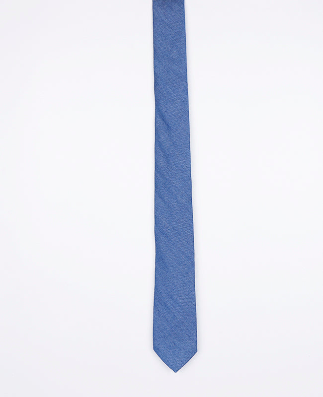 Krawatte Blau Nr. 5 für Herren aus Baumwolle 