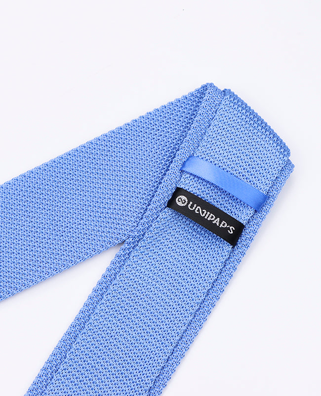 Blaue Strick-Krawatte Nr. 3 für Herren «Léon»