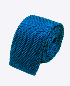 Krawatte Blau n°4 Herren aus Strick «Léon»