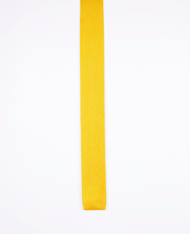 Gelbe Strickkrawatte Herren «Léon»