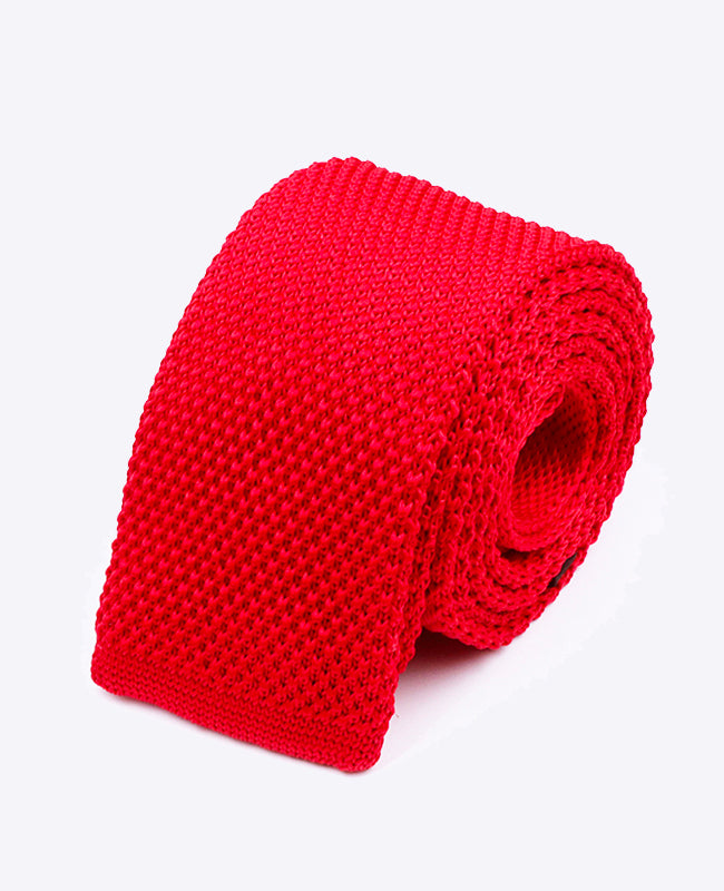 Gestrickte Krawatte Rot Nr. 2 Herren «Léon»