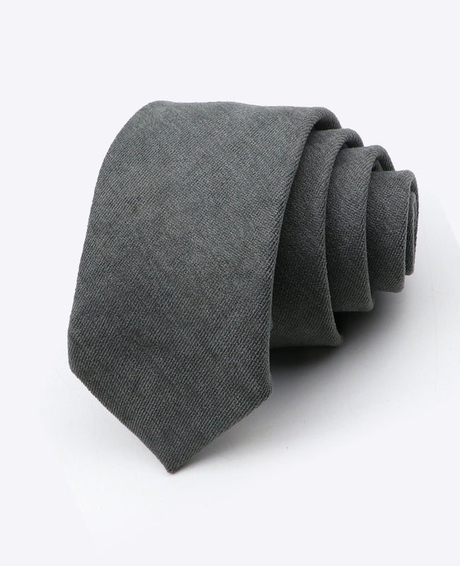 Krawatte Grau Nr. 2 Herren in Samt-Optik «Simon»