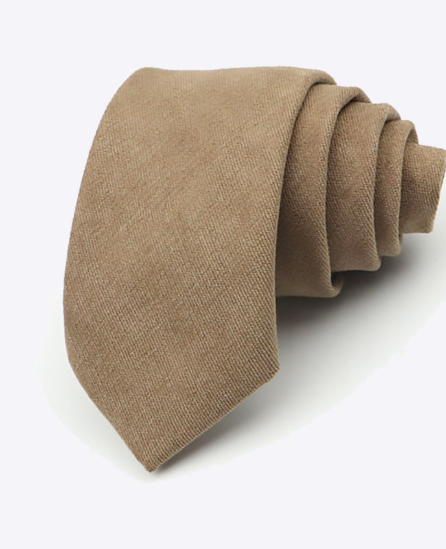 Krawatte Braun Nr. 3 Herren in Samt-Optik | Simon - Unipap's