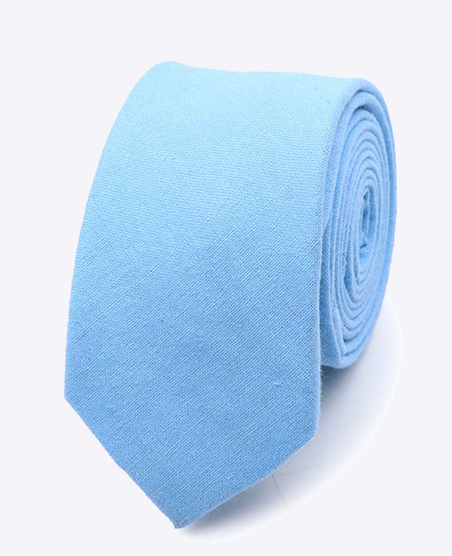 Krawatte Blau n°8 Herren aus Baumwolle «Edgard»