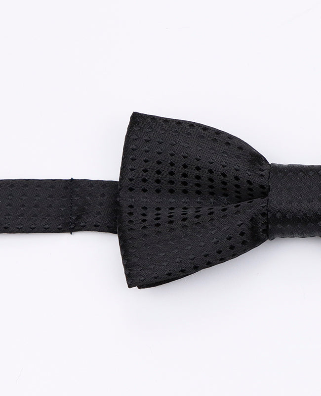 Schwarze Fliege n°1 mit Punkten für Kinder aus Polyester | Louis - Unipap's