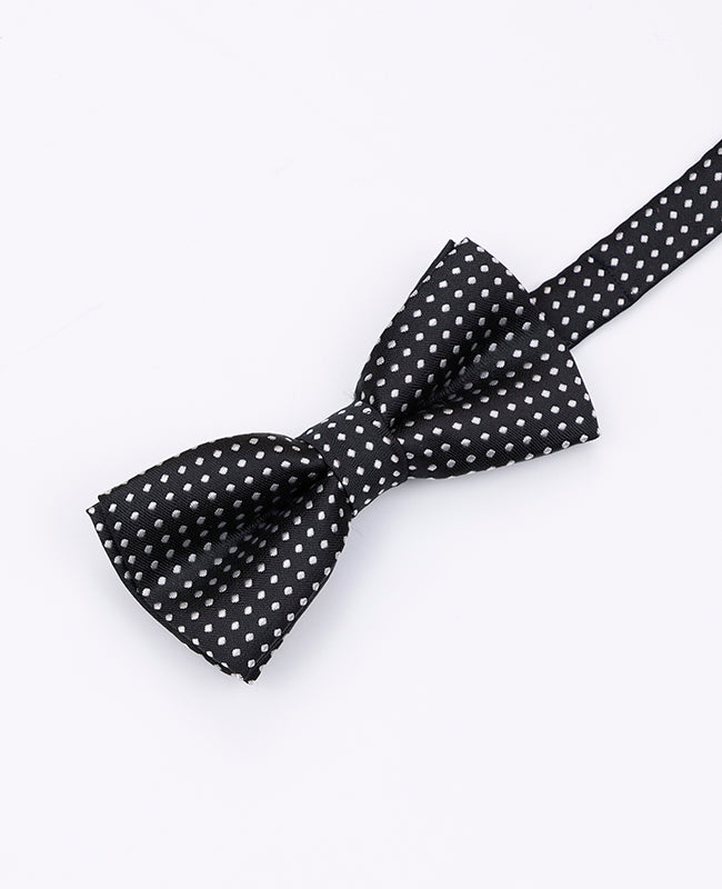 Schwarze Fliege n°2 mit Punkten für Kinder aus Polyester | Louis - Unipap's