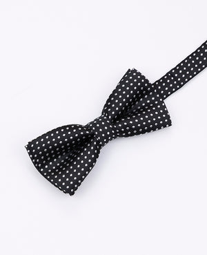 Schwarze Fliege n°2 mit Punkten für Kinder aus Polyester | Louis - Unipap's