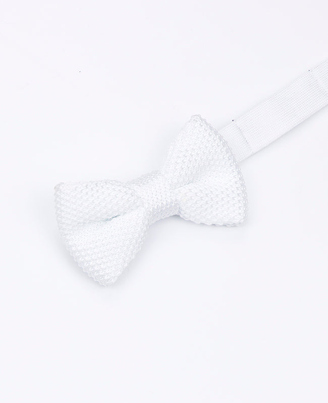 Weiße Strick-Fliege für Kinder «Léon»