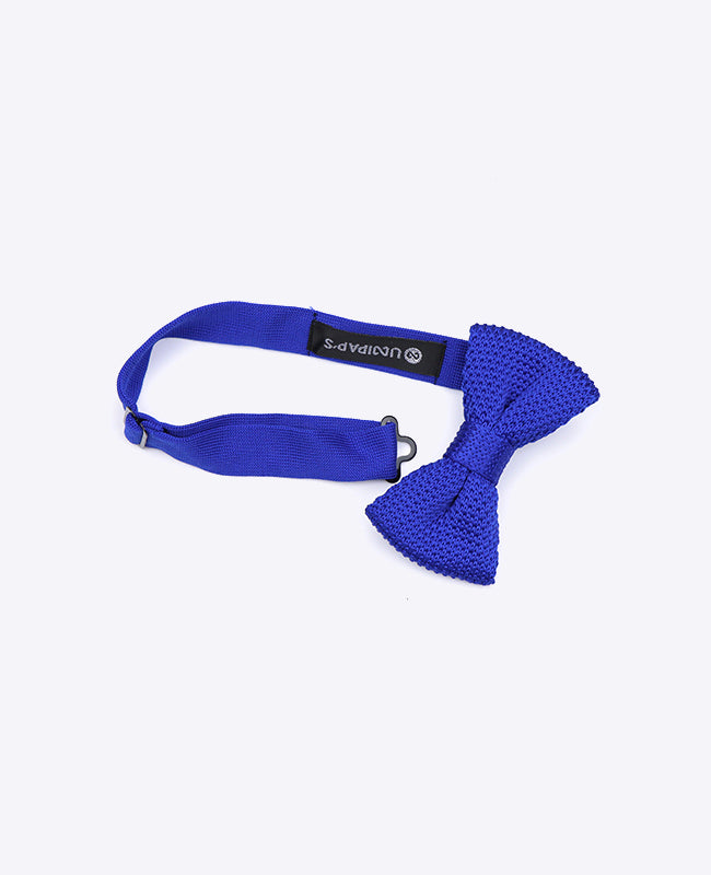 Blaue Strick-Fliege Nr. 1 für Kinder «Léon»