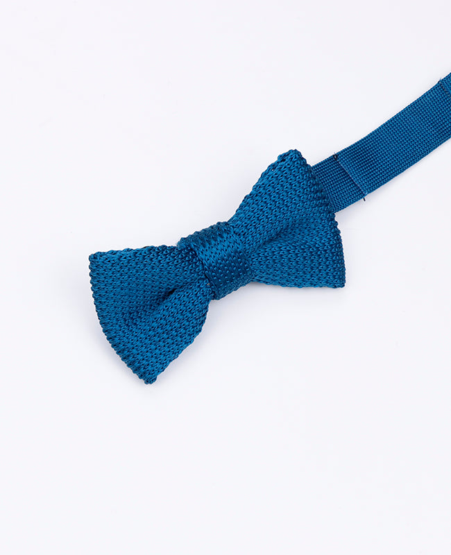 Blaue Kinder-Fliege n°4 aus Strick «Léon»