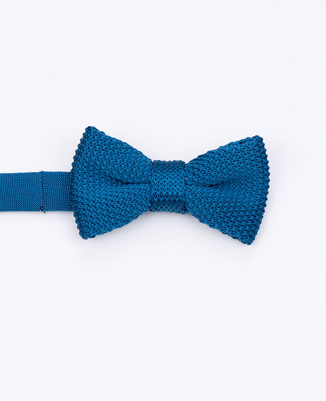 Blaue Strick-Fliege Nr. 4 Kinder «Léon»