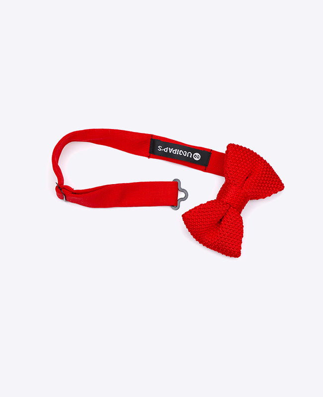 Rote Kinder-Fliege n°2 aus Strick «Léon»