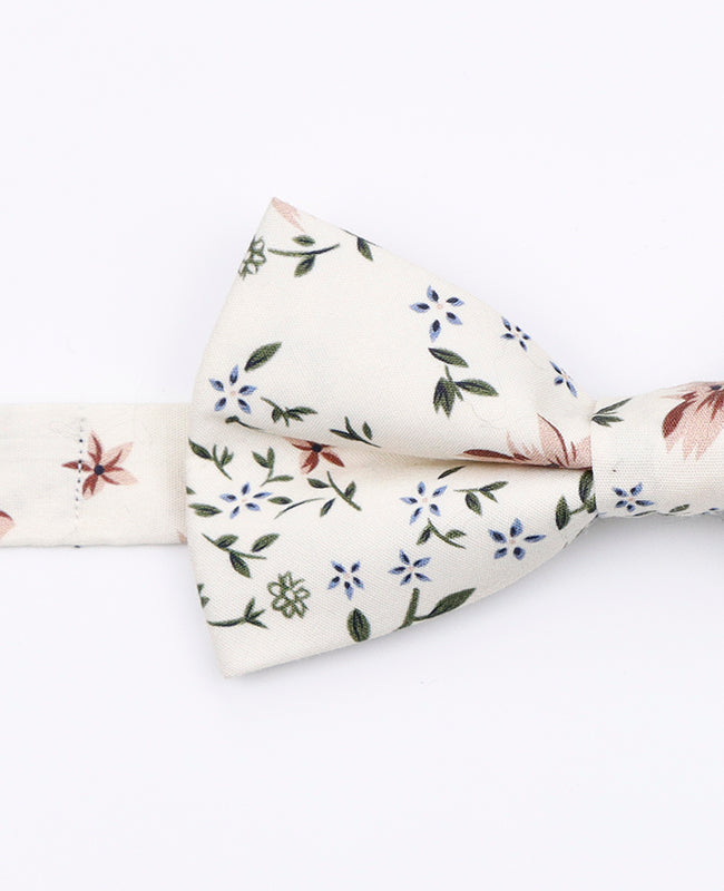 Noeud Papillon Liberty Blanc n°8 Homme en Coton «Charles»