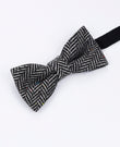 Fliege Tartan Grau Nr. 1 Herren Wolle 