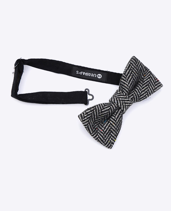 Fliege Tartan Grau Nr. 1 Herren Wolle 