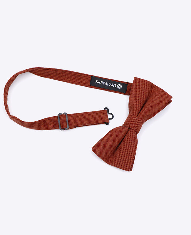 Noeud Papillon + Pochette de Costume Terracotta Homme en Coton «Edgard»