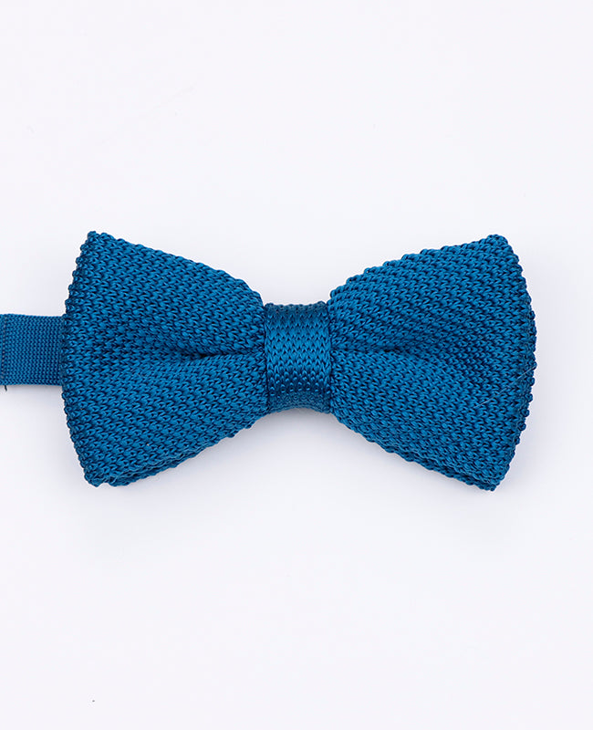 Blaue Herren-Fliege n°4 aus Strick «Léon»