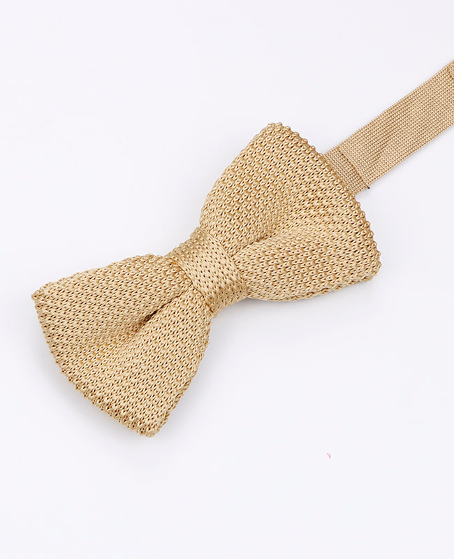 Goldfarbene Strickfliege für Herren «Léon»