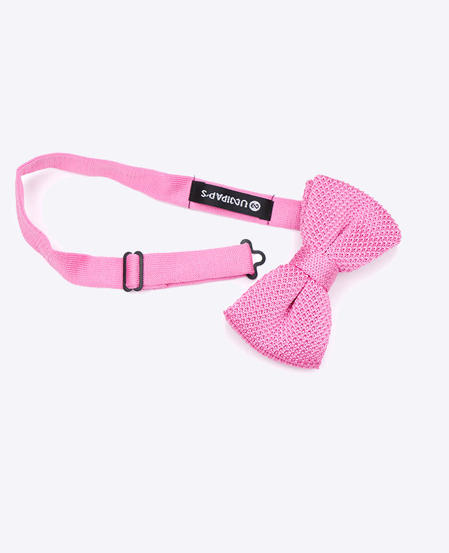 Rosafarbene Strickfliege Nr. 2 für Herren «Léon»