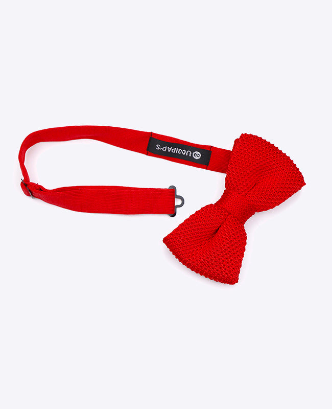 Rote Strickfliege Nr. 2 für Herren «Léon»