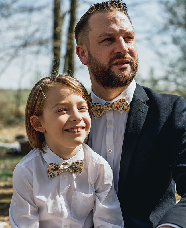 Noeud Papillon Liberty Blanc n°5 Homme en Coton «Charles»