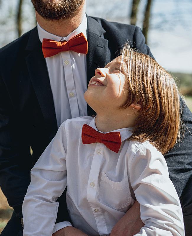 Noeud Papillon Terracotta n°1 Enfant en Effet Velours «Simon»