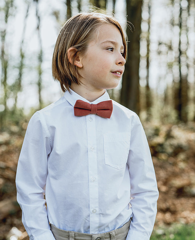 Noeud Papillon Terracotta n°3 Enfant en Effet Velours «Simon»