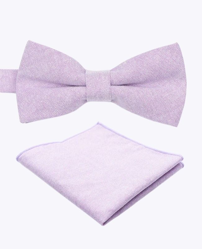 Fliege + Einstecktuch Violett Herren aus Baumwolle «Edgard»