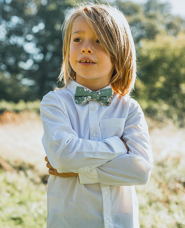 Fliege Liberty Grün Nr. 3 Kinder Baumwolle «Gaspard»