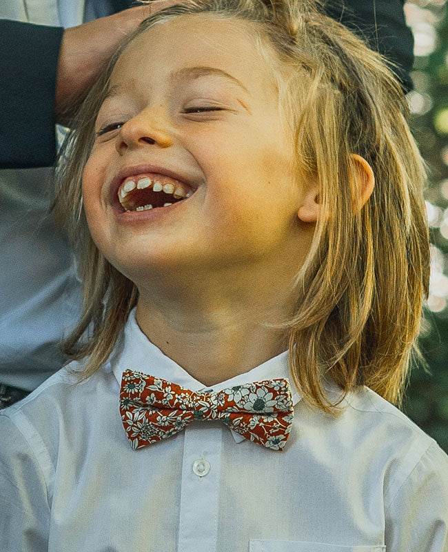 Fliege Liberty Orange Kinder Baumwolle «Clovis»