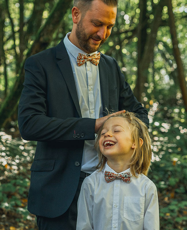 Fliege Liberty Orange Baumwolle «Clovis»