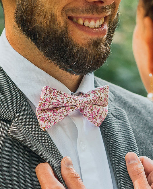 Noeud Papillon Liberty Rose n°4 Homme en Coton «Gaspard»