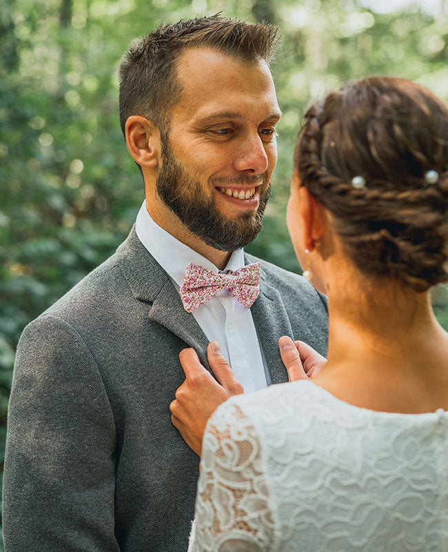 Fliege Liberty Rosa Nr. 4 Herren Baumwolle «Gaspard»