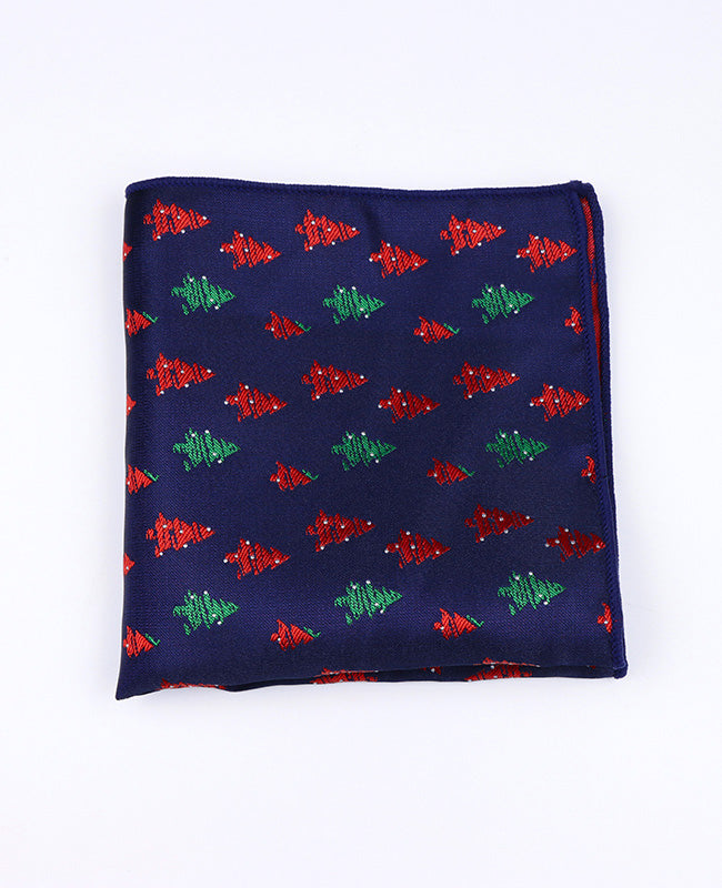 Weihnachts-Einstecktuch Blau n°2 aus Polyester «Christmas»