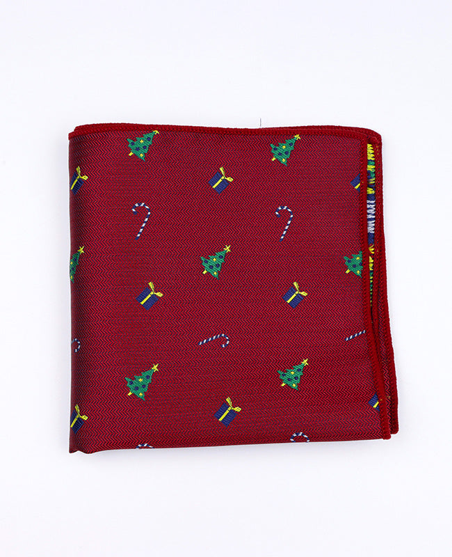 Weihnachts-Einstecktuch Rot Nr. 2 aus Polyester «Christmas»