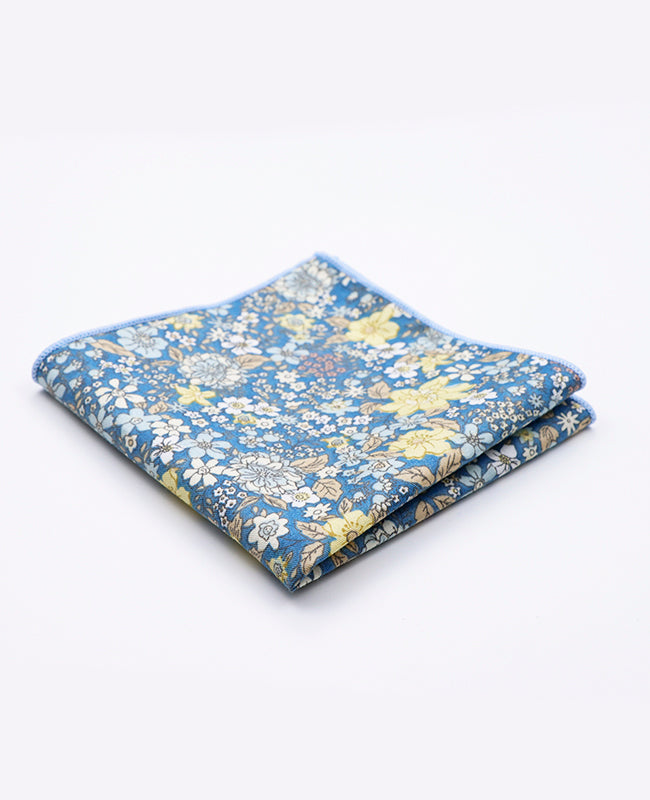 Einstecktuch Liberty Blau Nr. 3 aus Baumwolle | Gaspard - Unipap's