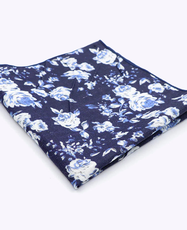 Einstecktuch Liberty Blau Nr. 6 aus Baumwolle