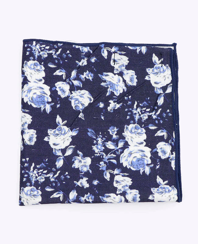 Einstecktuch Liberty Blau Nr. 6 aus Baumwolle