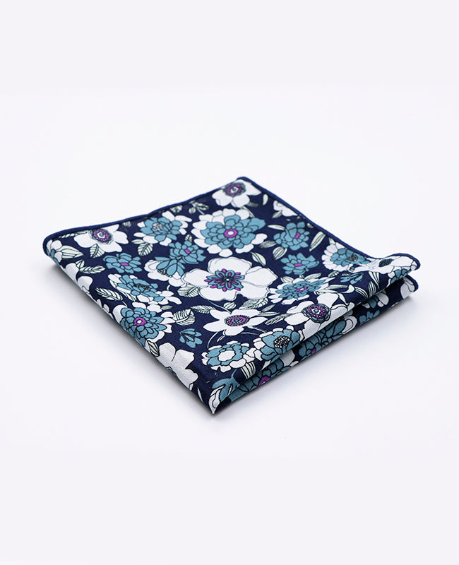 Einstecktuch Liberty Blau n°8 aus Baumwolle | Gaspard - Unipap's