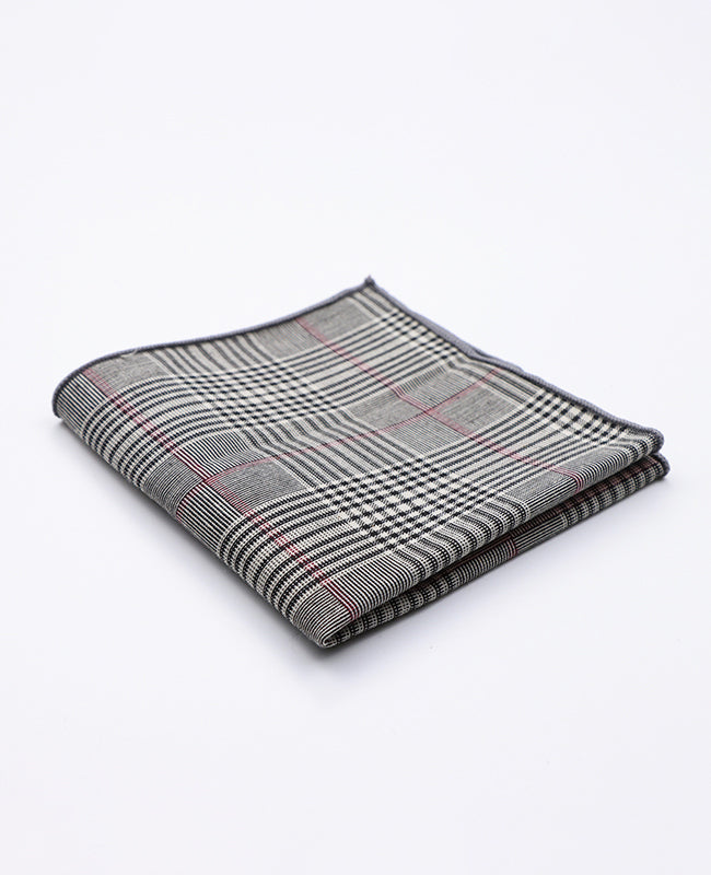 Einstecktuch Tartan Grau n°3 aus Baumwolle | Marcel - Unipap's