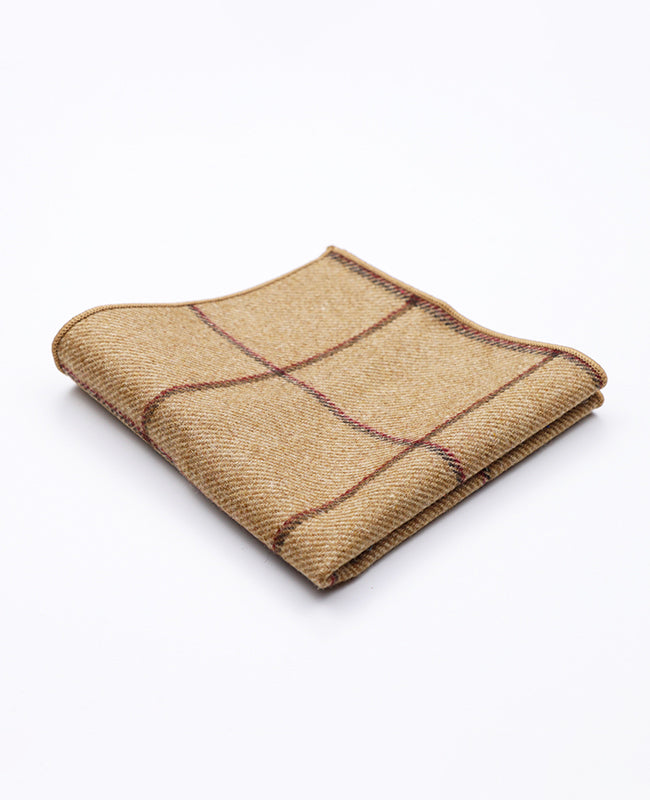 Einstecktuch Tartan Braun Nr. 1 aus Wolle | Nobert - Unipap's