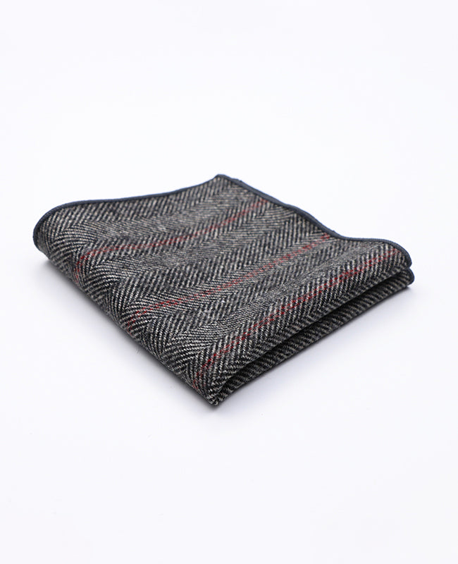 Einstecktuch Tartan Grau n°4 Wolle | Norbert - Unipap's