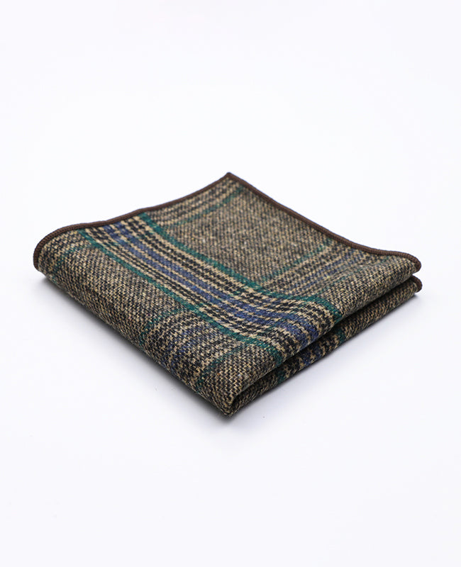 Einstecktuch Tartan Grau n°5 Wolle | Norbert - Unipap's