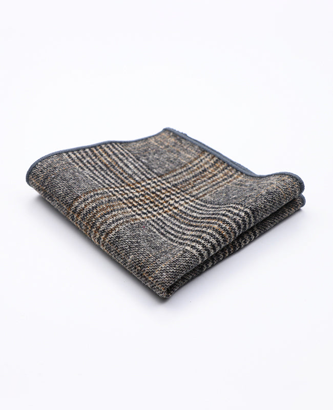 Einstecktuch Tartan Grau n°6 Wolle | Norbert - Unipap's